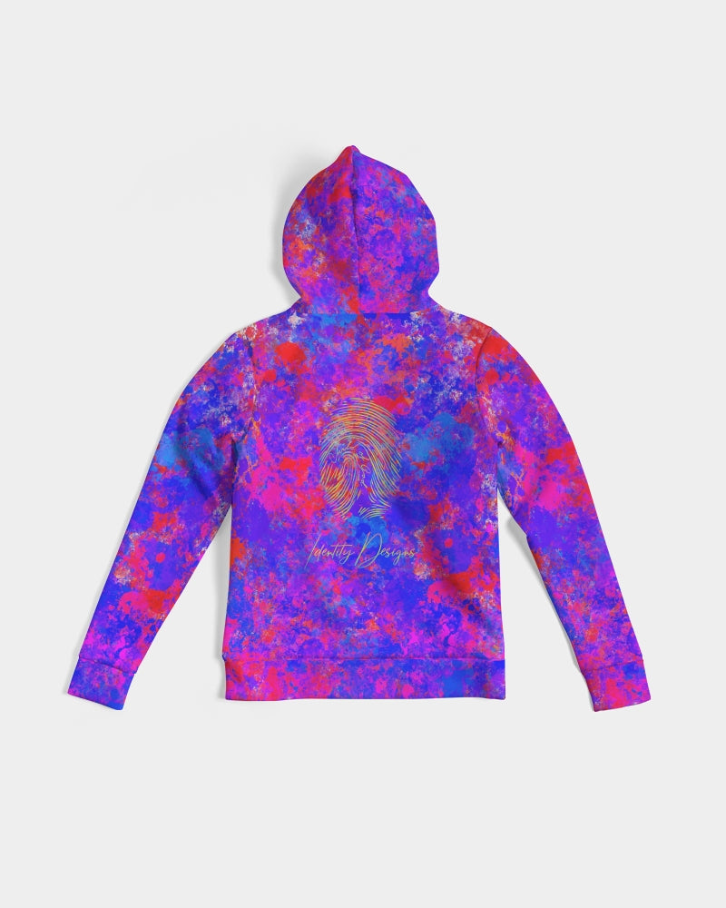 Blue Red Purple Tie Dye Identity Designs Women's Hoodie