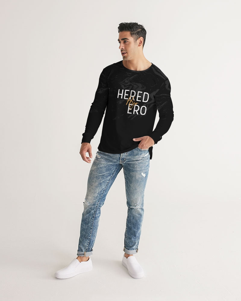 Hijo Heredero Men's Long Sleeve Tee black marble By Identity Designs