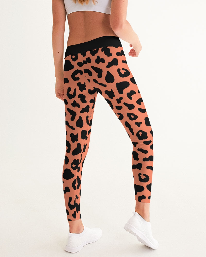 Coral animal print identity Women's Yoga Pants
