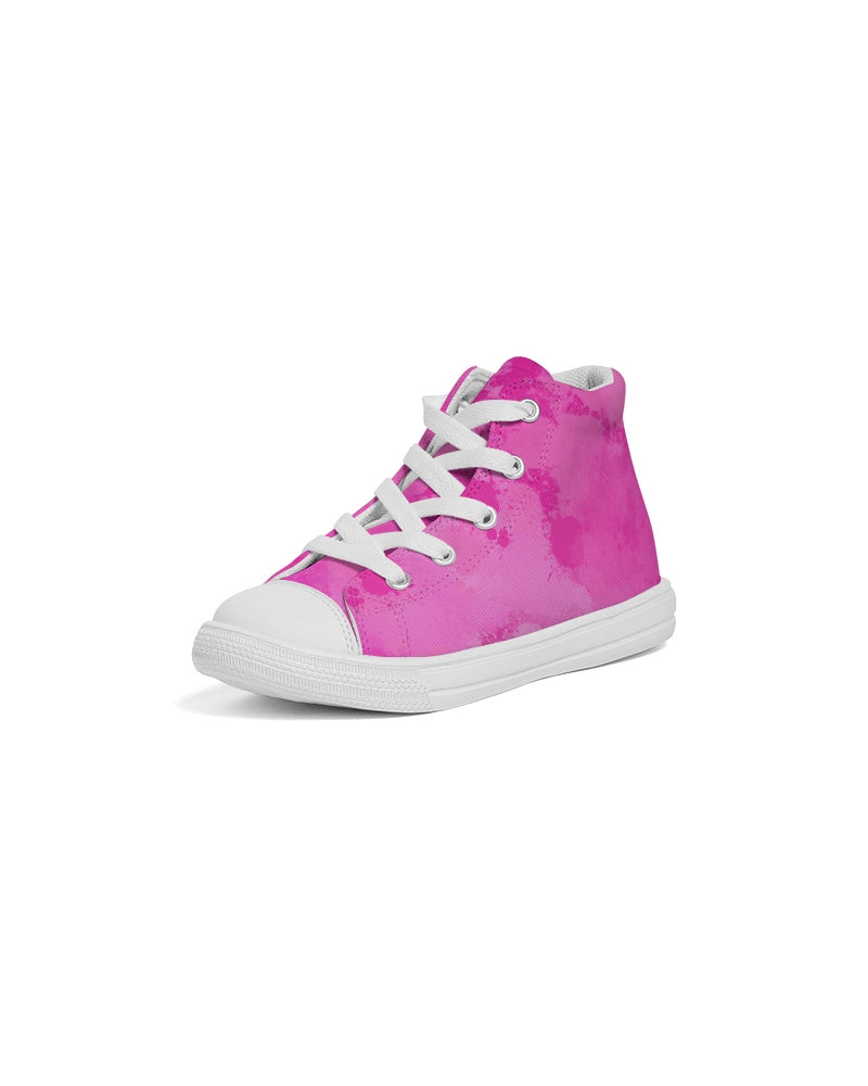 Tie dye pink Kids Hightop Canvas Shoe