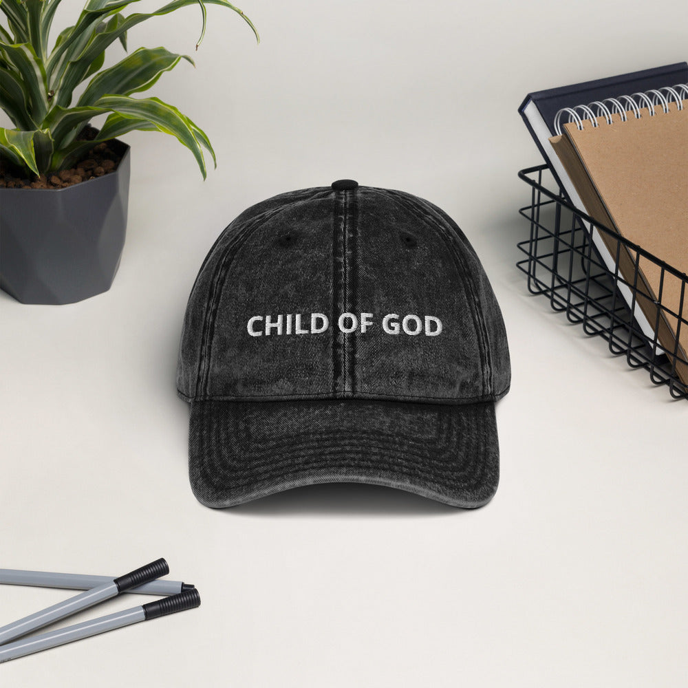CHILD OF GOD- Denim Vintage Cotton Twill Cap