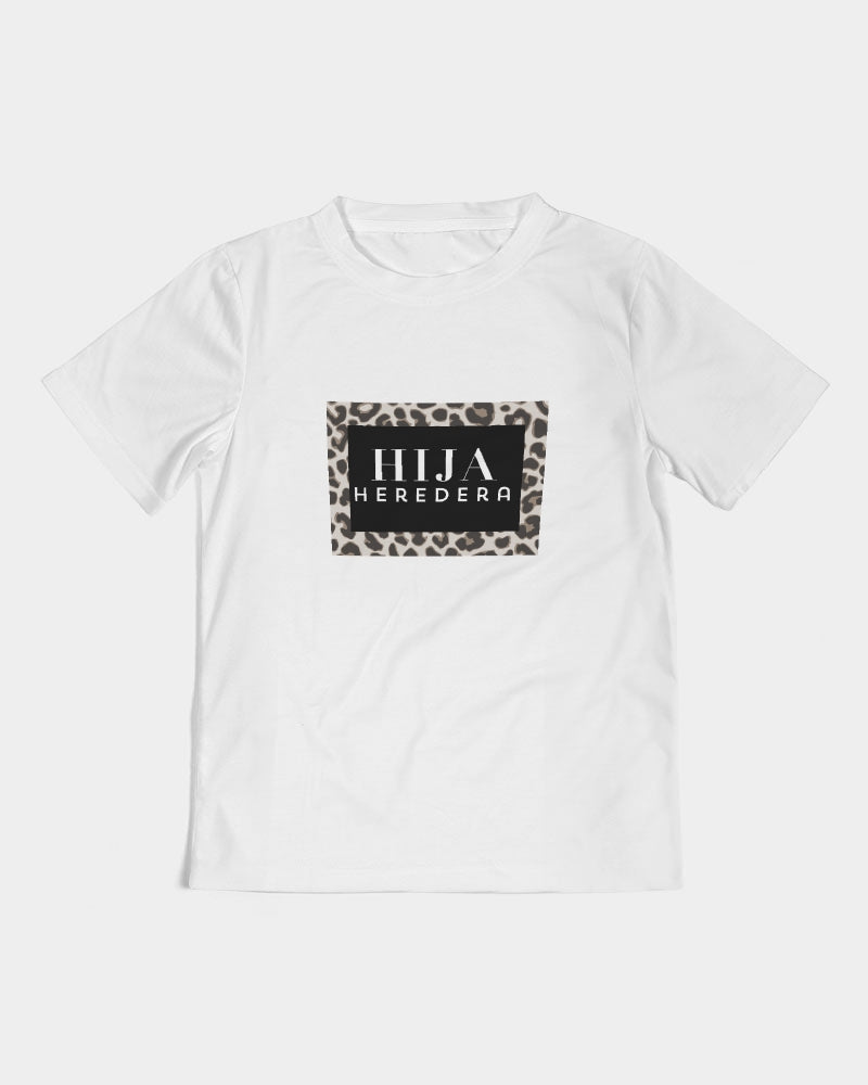 Hija Heredera Animal print Kid’s white Tee By Identity Designs