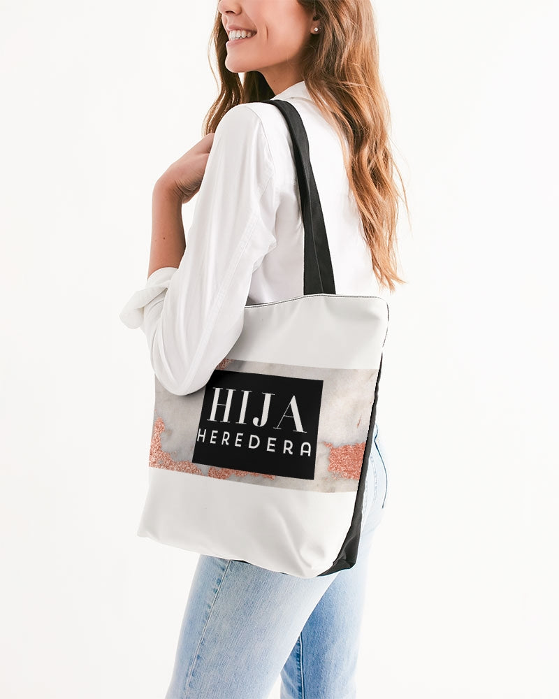 Hija Heredera rose gold Canvas Zip Tote By Identity Designs
